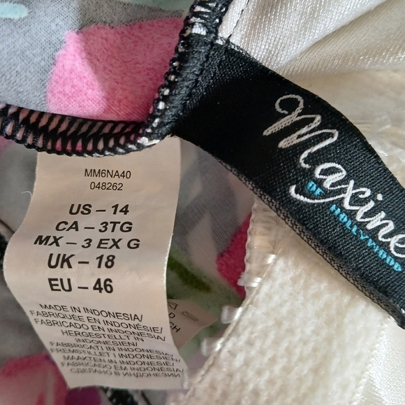 Vintage 90's Maxine Size 14 Plus Full Coverage Skirted Suit Bra Cups Flo… - Picture 14 of 16